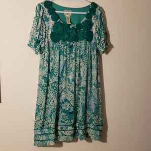 Green and White dress by ICE